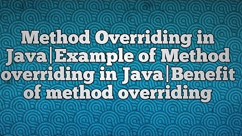 Method Overriding in Java|Example of Method overriding in Java|Benefit of method overriding