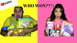 EATING ONE COLOR FOR 24 HOURS CHALLENGE!!!! WHO WON??!