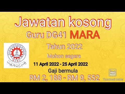 Jawatan kosong guru DG41 di MARA tahun 2022