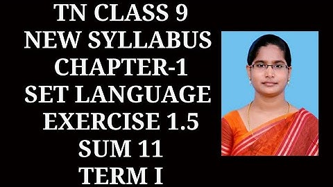 9th std maths chapter-1 Set language | Exercise 1.5 (11th sum) | samacheer year 2020-2021