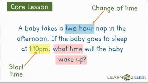 Solving elapsed time word problemsLesson 2 of 5 Common Core Standard 3MD.1)