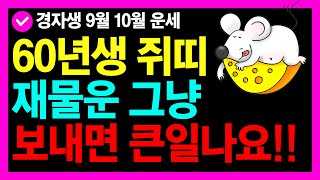 1960년 경자생 쥐띠 9,10월 재물운 그냥 보내면 큰일나요!!ㅣ쥐띠는 무조건 로또사세요ㅣ쥐띠재물운ㅣ쥐띠운…