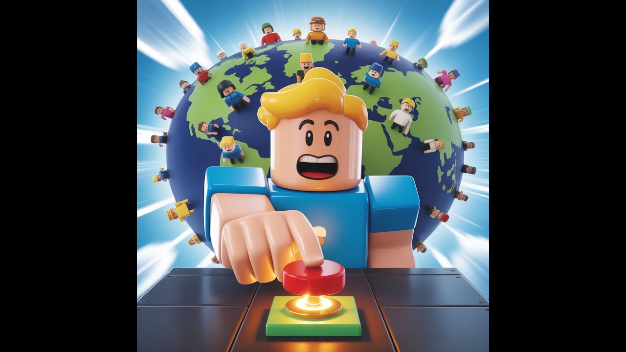 Blocko presses a tiny button