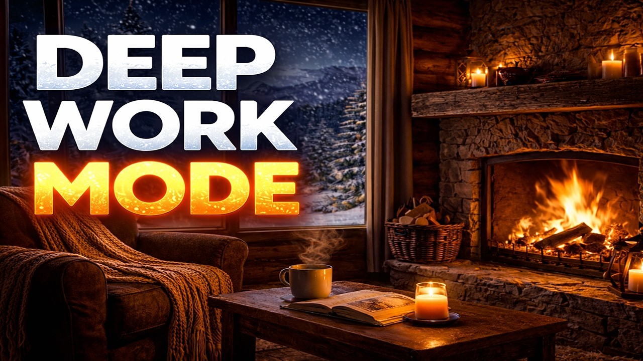 Cozy Fireplace Deep Work – 4 Hours of Intense Focus Music