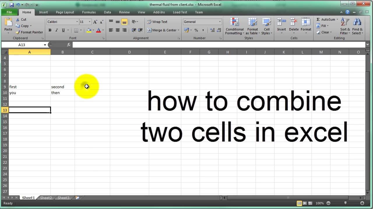 how-to-combine-two-cells-in-excel-youtube