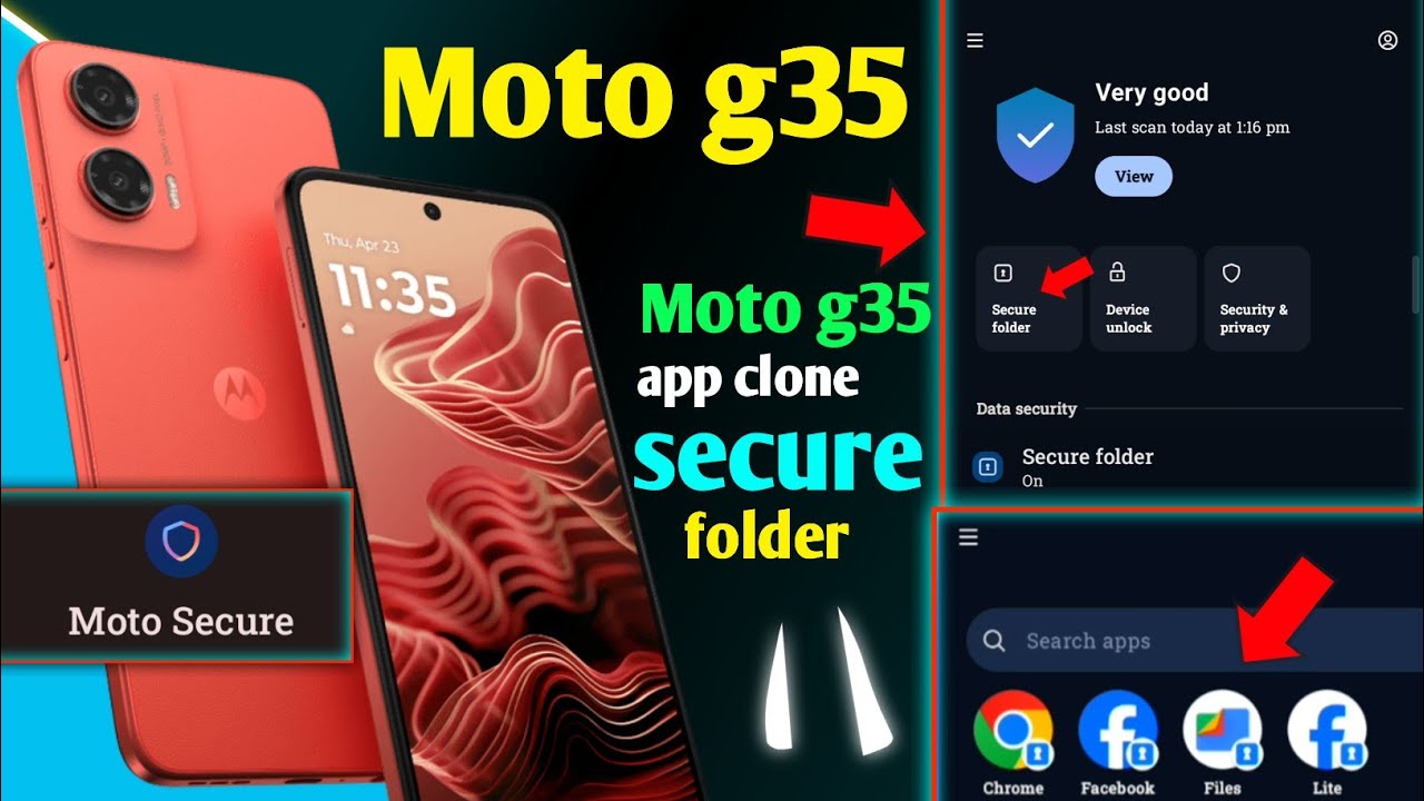 moto g35 app clone // moto secure folder // moto secure folder kaise use kare