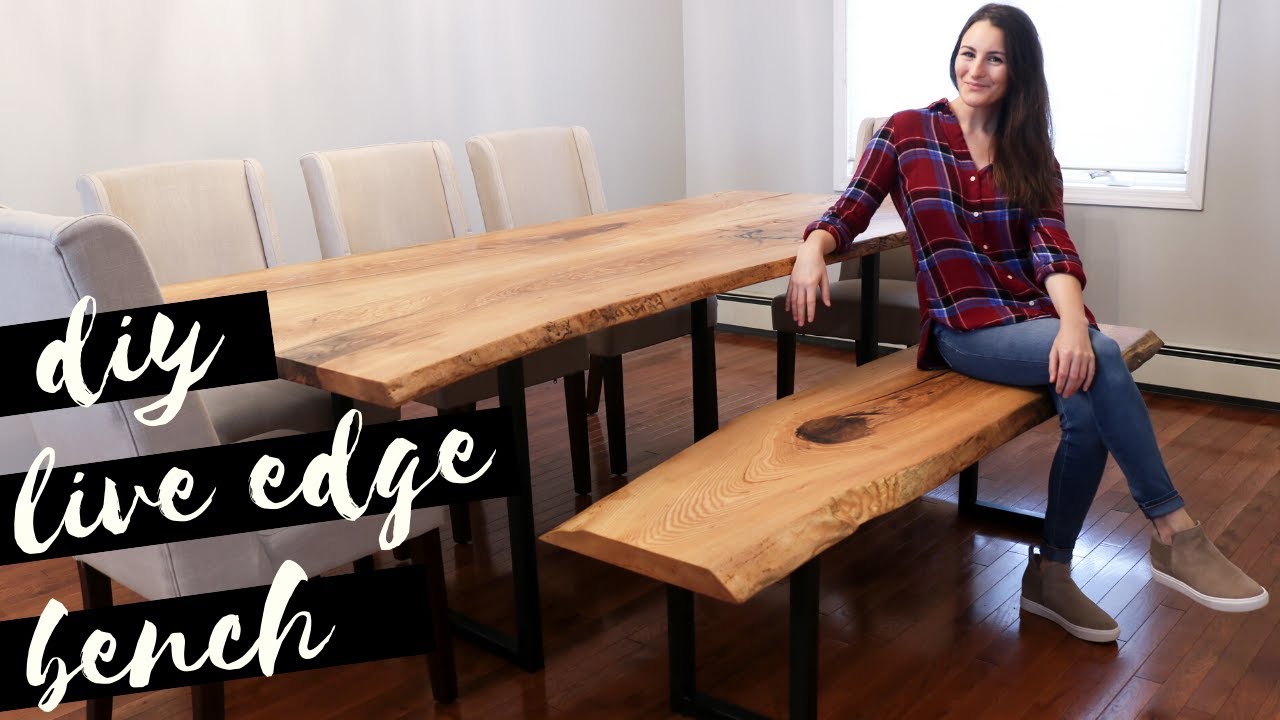 DIY Live Edge Bench With Metal Legs - DIY Huntress