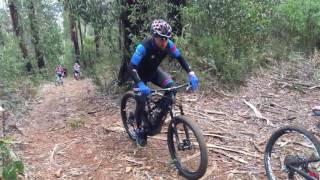 Former pro Will Walker attempts the 'high road' at Ol' Dirty 2016 on an eMTB