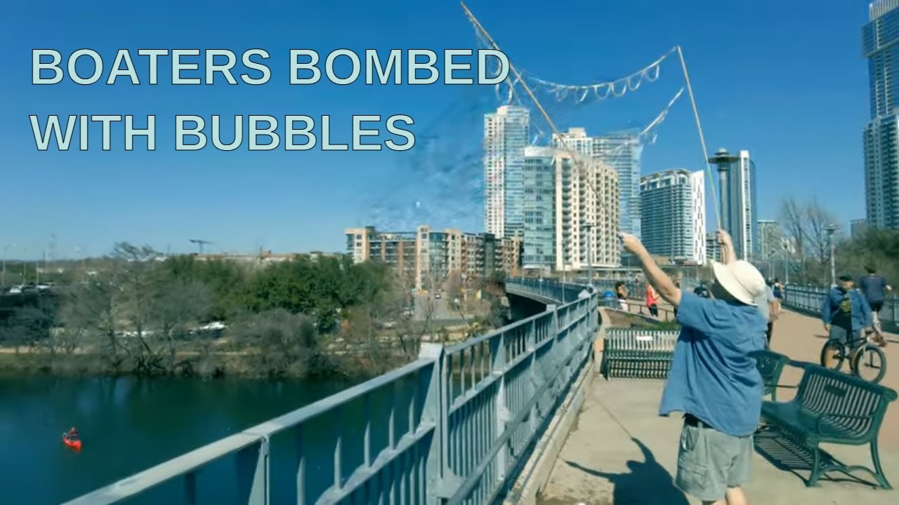 Bubble net,  tri-string, and double garland.  Pfluger pedestrian bridge.  Austin, TX