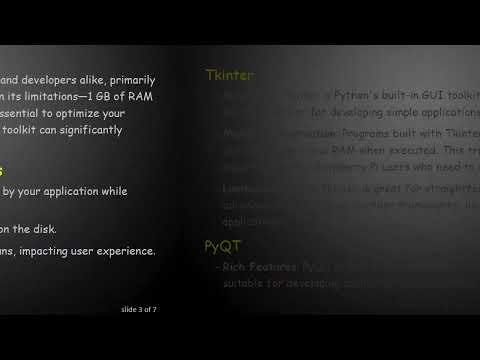 Memory Savings of Python Tkinter GUI vs PyQT on Raspberry Pi