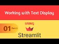 Streamlit Tutorial 1-2 - Working with Text Display Part 2