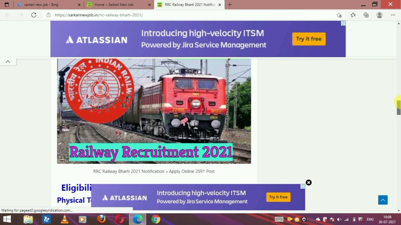 RRC Railway Bharti  » Apply Online 1664 Post 2021