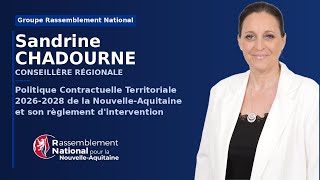 Sandrine CHADOURNE — Politique Contractuelle Territoriale 2026-2028 de la Nouvelle-Aquitaine et son