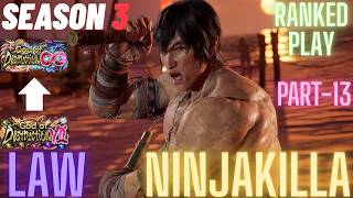 Tekken 8 | NinjaKilla (Law) God 7 To God 8 Part-13 Ranked Play screenshot 4
