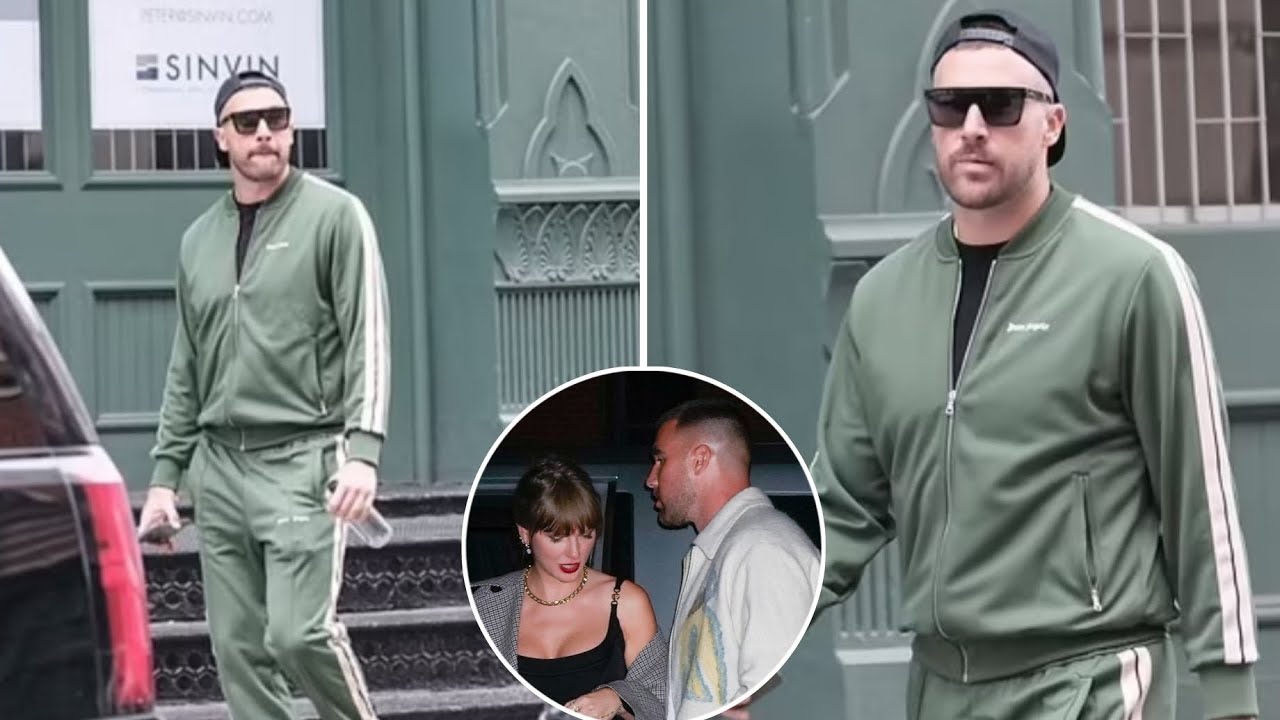 Travis Kelce is spotted leaving Taylor Swift's Tribeca apartment in