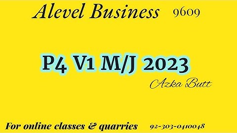 Qno 2 |May/June 2023| Paper 4 | Latest Paper | Alevel Business 9609|Azka Butt