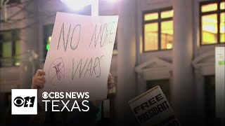 Texans protest after U.S. military operation in Venezuela, Maduro's capture