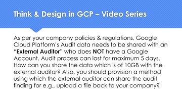 Think & Design in GCP-How to share GCP AuditData with External Auditor who does NOT have Google Acct