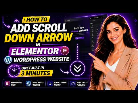 How to add scroll down arrow in elementor wordpress website  only just in 3 minutes?