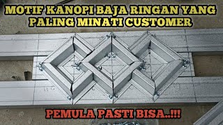 TUTORIAL LENGKAP MEMBUAT MOTIF KANOPI BAJA RINGAN 3 KETUPAT