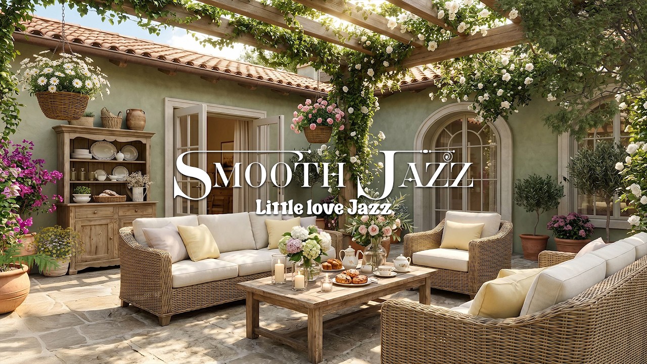 🌿 Relaxing Jazz in a Blooming Garden Patio ☕ Peaceful Morning Ambience for Study, Work & Calm