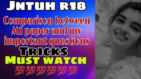 jntuh r18 M1 comparison between my important question and question paper💯💯💯