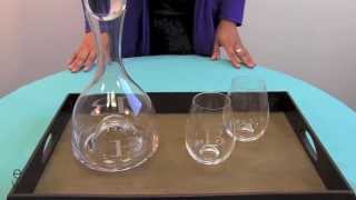 Tuscany Classics Aerating Wine Decanter and Stemless Wine Glass Set by Lennox