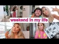 WEEKEND VLOG: makeup routine, lulu haul, girls night out, dress shopping, grocery haul, & more!