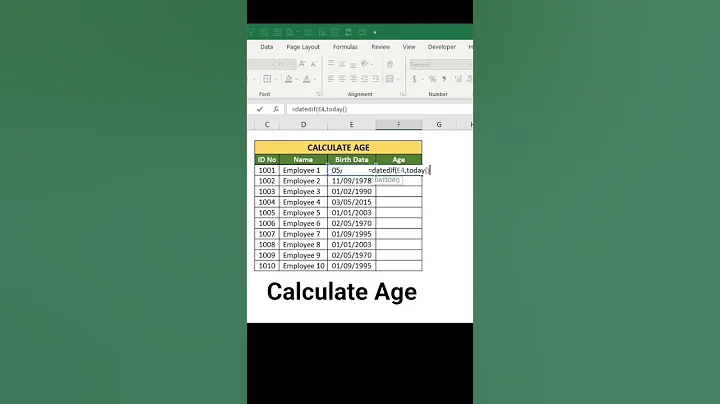 How to Calculate Age in Excel | Easy Excel Formula Tutorial 2025