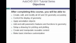 AutoCAD 2011 Tutorial Series Introduction