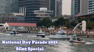 National Day Parade 2025 SG60 Special - Gun Salute | Aerial Displays | Marine Floats | Fireworks