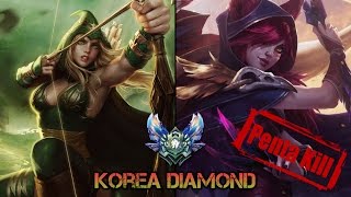 Ashe vs Xayah -  ADC  - Korea Diamond Pentakill