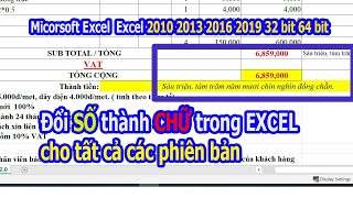 Đổi Số Thành Chữ Trong Excel Cực Đơn Giản Vntool Excel 2010 2013 2016 2019 32  Bit 64 Bit