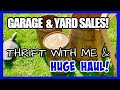 YARD & GARAGE SALE VLOG + HUGE HAUL! THRIFT WITH ME for VINTAGE & DECOR! * Yard Sale Sundays 2021 #2