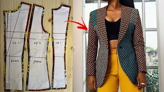 How to draft a blazer jacket with notched collar (part 1) | pattern drafting | beginners friendly