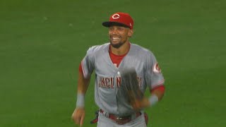 CIN@PIT: Hamilton hurt on catch, ultimately leaves