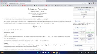 Codeforces Round #829 (Div. 2) | | Problem B :- Kevin and permutations