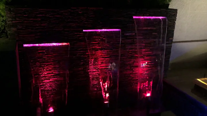 Laminar jet fountain and Water cascade #waterfall #watercascade #waterfountain #moderngarden #garden