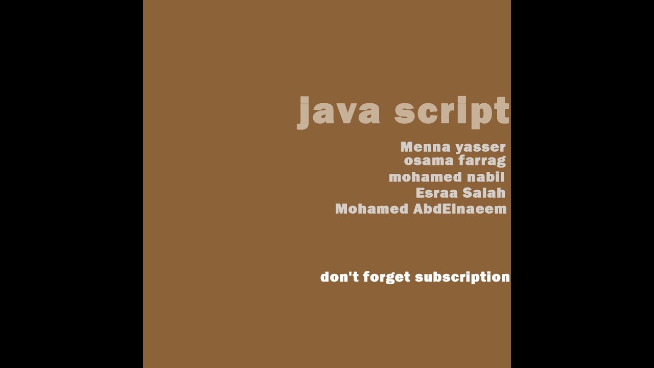 جافا سكربت الدرس 3-java script lec3 - YouTube