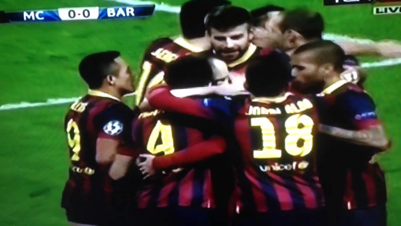 Lionel Messi goal vs Manchester city. 19/02/2014 YouTube