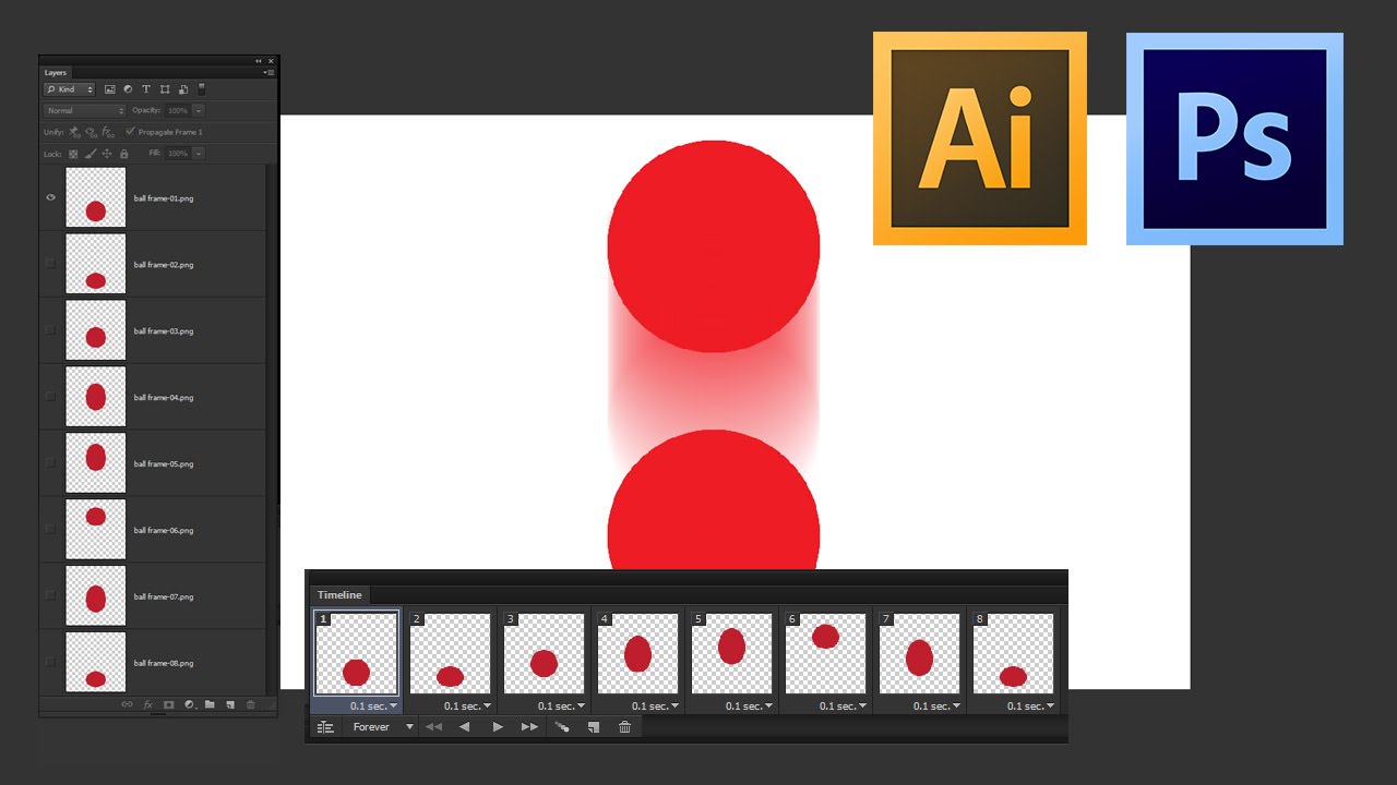 Adobe Illustrator To Photoshop Animation Workflow Tutorial Youtube