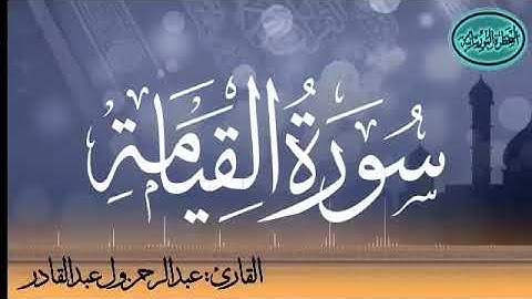 سورة القيامة للقارئ الموريتاني عبد الرحمن ول عبد القادر