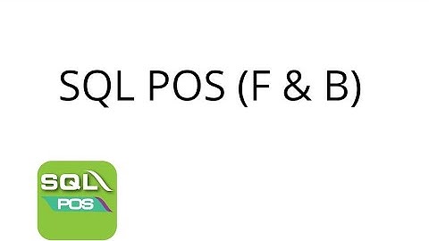 SQL POS - F & B