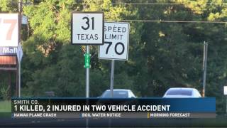 One Killed and Two Injured in Two Vehicle Accident in Smith County