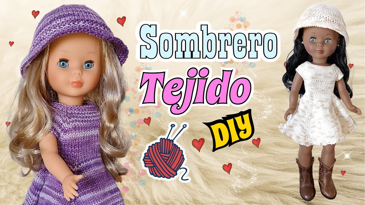 Sombrero tejido para Muñecas ¡Sorprendente y fácil de hacer!