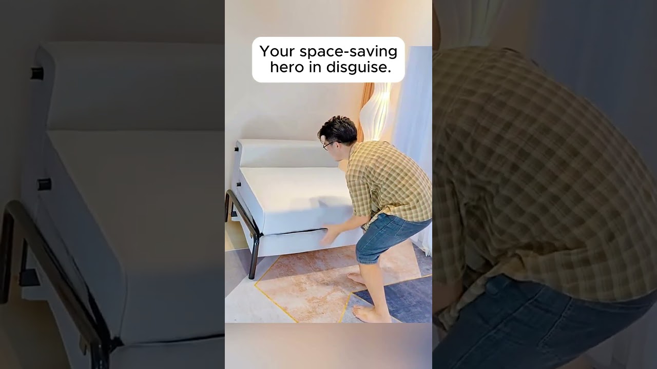 Product Link in Bio ( # 2377 ) ✅ Hide Hub Space Saver Convertible Magic Lounge Sofa Bed