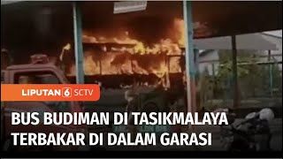 Bus PO Budiman di Tasikmalaya Ini Tiba-tiba Terbakar saat sedang Parkir di Garasi | Liputan 6