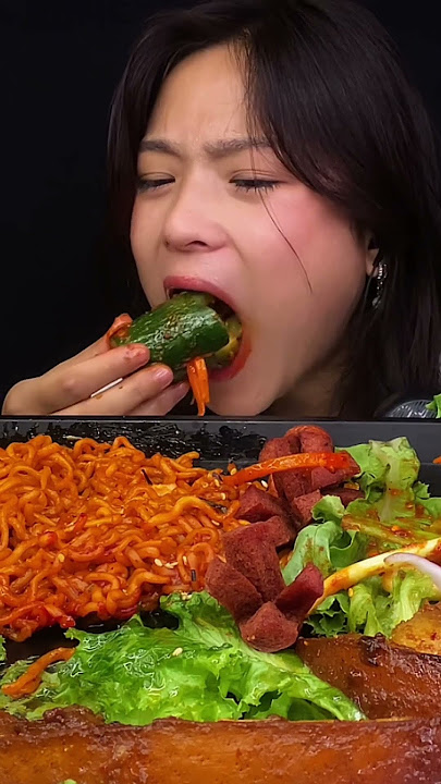 Cucumber Kimchi🤤😋New Video On My Channel #mikasa #mukbang #food