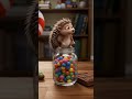 The Hedgehog’s Candy Slide #ViralShort #FunnyAnimation #PixarStyle #CuteAnimals #CandyFail 🦔🍬