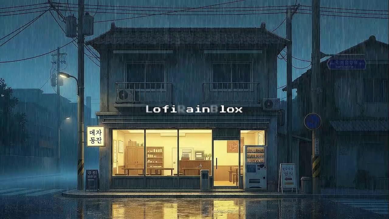 Rain Sounds with Lofi for Productivity in a Calm Korean Rainy Night When You Can’t Focus 😌